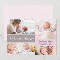 Welcome Zuhause Pink Gray Custom baby girl Foto