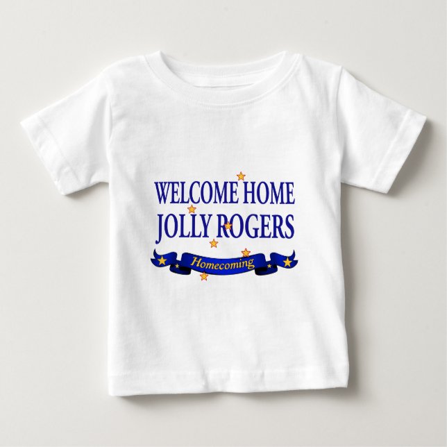 Welcome Zuhause Piratenflagge Baby T-shirt (Vorderseite)