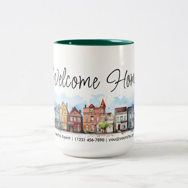 Welcome Zuhause Real Anwesen Closing-Geschenk Zweifarbige Tasse (Mittel)