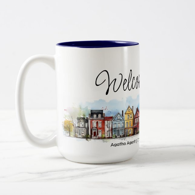 Welcome Zuhause Real Anwesen Closing-Geschenk Zweifarbige Tasse (Links)