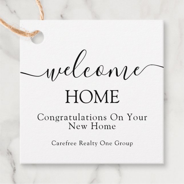 Welcome Zuhause Realtor Geschenkanhänger (Vorderseite)