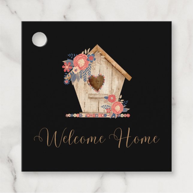 Welcome Zuhause Realtor Personalisiert in Schwarz Geschenkanhänger (Vorderseite)