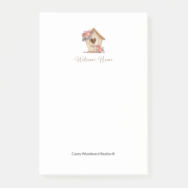 Welcome Zuhause Realtor Personalisiert Post-it Klebezettel (Vorderseite)