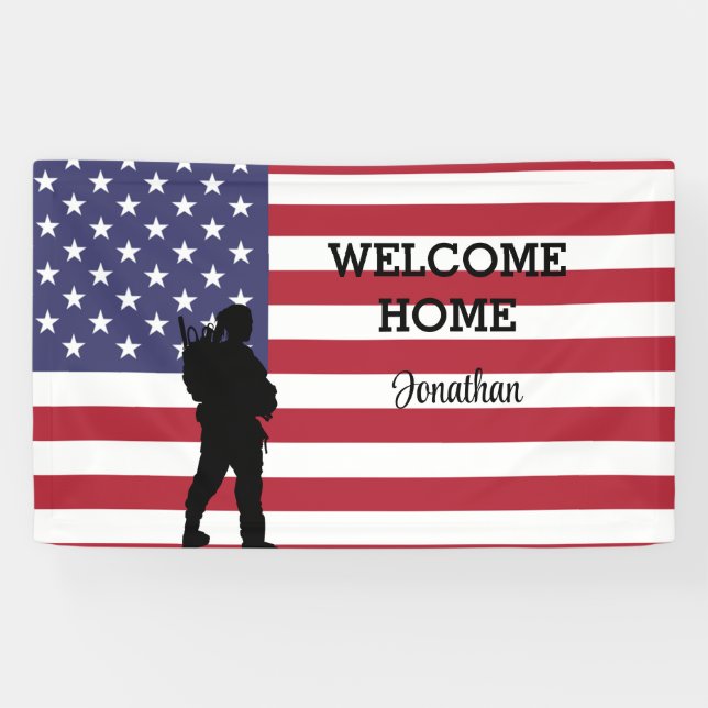Welcome Zuhause Soldier | Banner für Militärflagge (Horizontal)