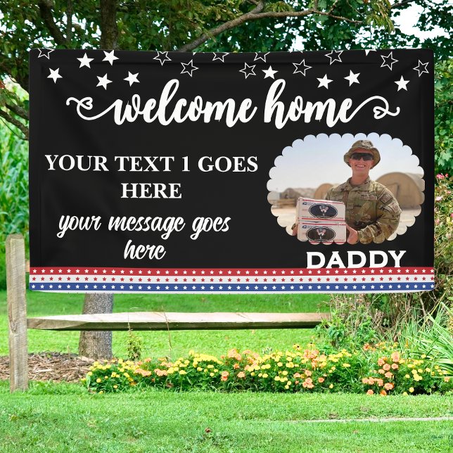 Welcome Zuhause Soldier Patriotic Foto Custom Banner (Von Creator hochgeladen)