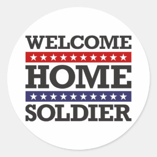Welcome Zuhause Soldier Runder Aufkleber