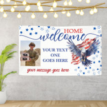 Welcome Zuhause Soldier stars & stripes Foto Custo
