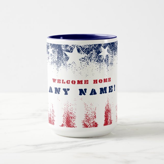 Welcome Zuhause Stars & Stripes Veteran Tasse (Zentrum)