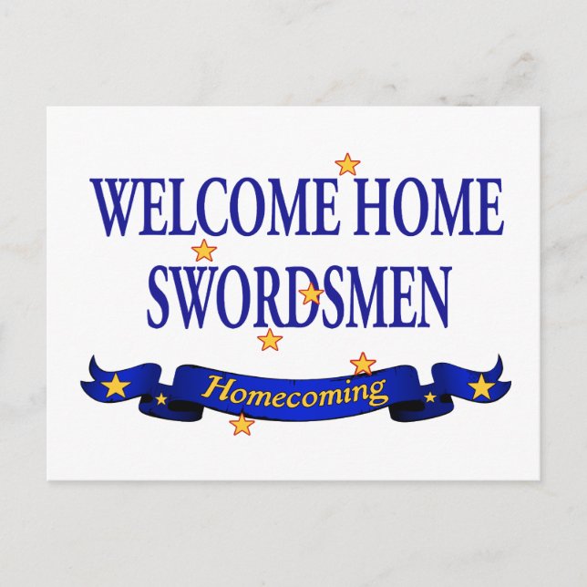 Welcome Zuhause Swordsmen Postkarte (Vorderseite)