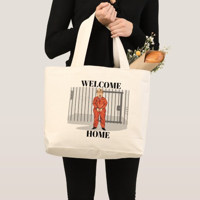 Welcome Zuhause Tote Bag Jumbo Stoffbeutel (Vorderseite (Produkt))