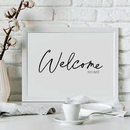 Welcome Zuhause Unique Elegante Handgeschriebenes  Poster