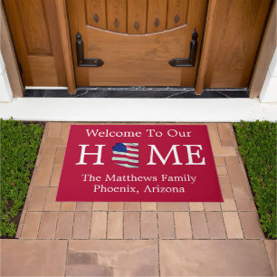 Welcome Zuhause USA Flag AZ Map Doormat Fußmatte