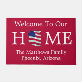 Welcome Zuhause USA Flag AZ Map Doormat Fußmatte
