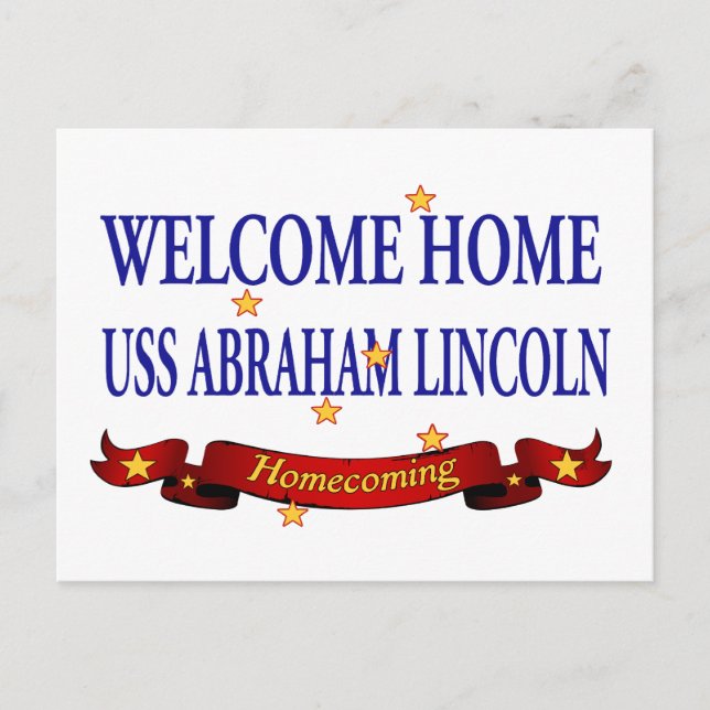 Welcome Zuhause USS Abraham Lincoln Postkarte (Vorderseite)