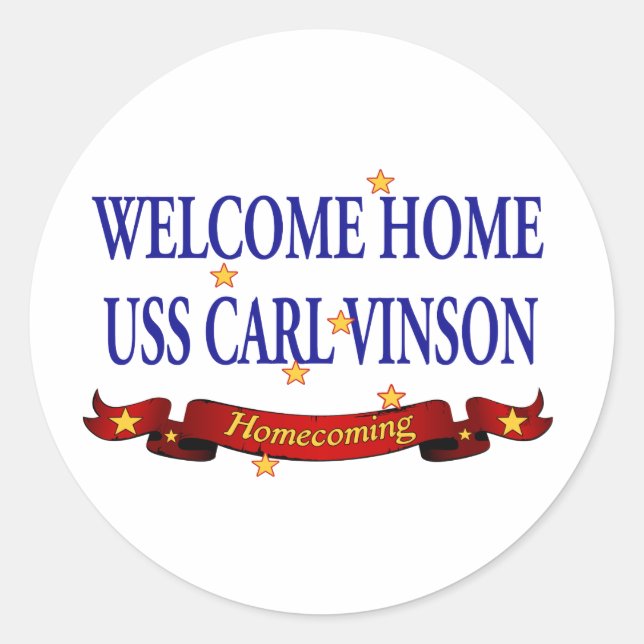 Welcome Zuhause USS Carl Vinson Runder Aufkleber (Vorderseite)