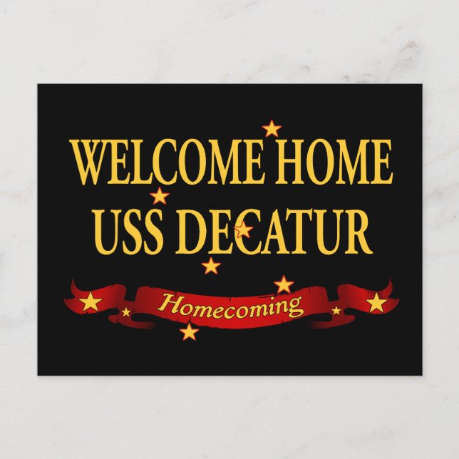 Welcome Zuhause USS Decatur Postkarte (Vorderseite)
