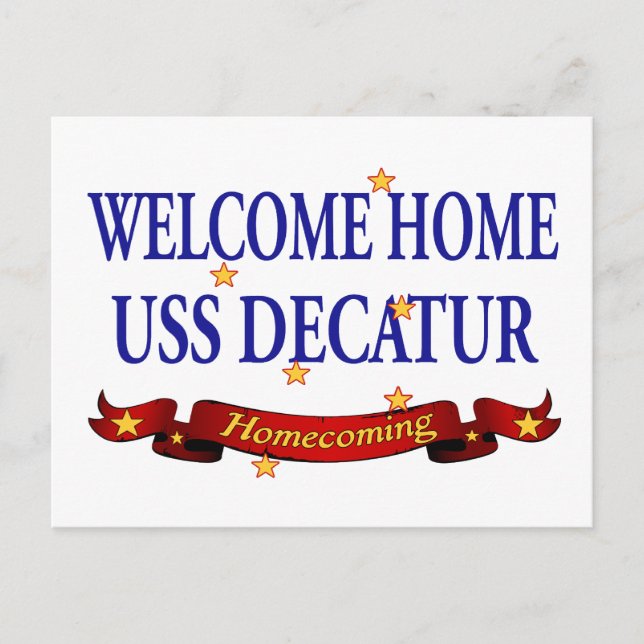Welcome Zuhause USS Decatur Postkarte (Vorderseite)