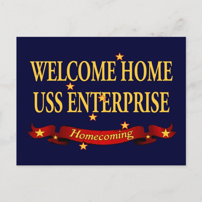Welcome Zuhause USS Enterprise Postkarte (Vorderseite)