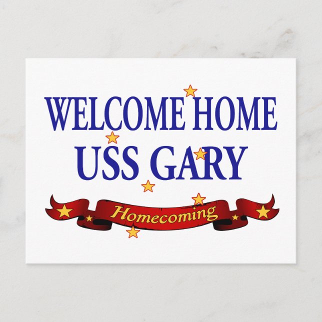 Welcome Zuhause USS Gary Postkarte (Vorderseite)