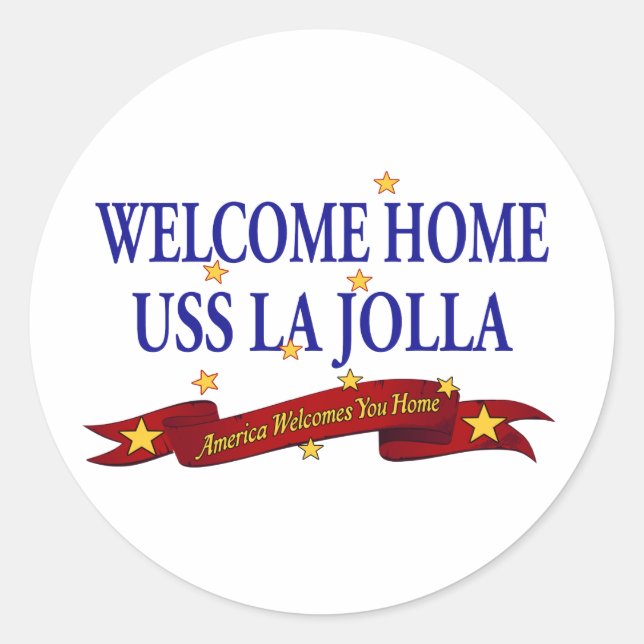Welcome Zuhause USS La Jolla Runder Aufkleber (Vorderseite)