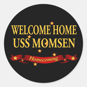Welcome Zuhause USS Momsen Runder Aufkleber