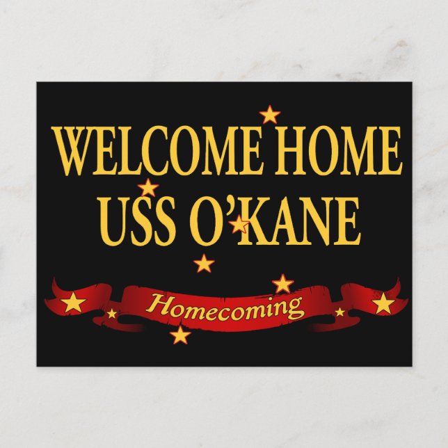 Welcome Zuhause USS O'Kane Postkarte (Vorderseite)