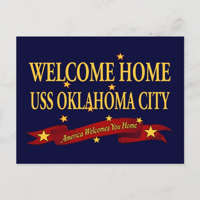 Welcome Zuhause USS Oklahoma City Postkarte (Vorderseite)