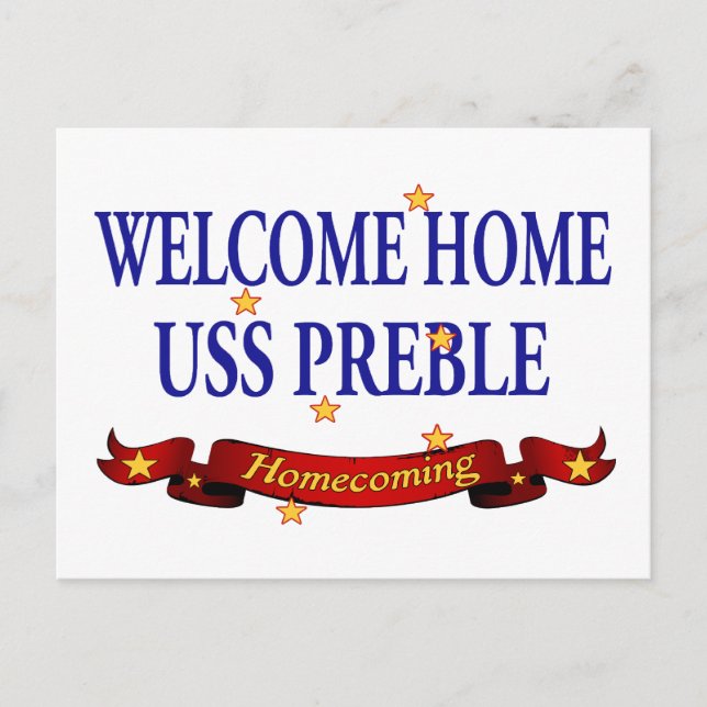 Welcome Zuhause USS Preble Postkarte (Vorderseite)