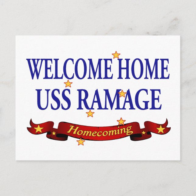 Welcome Zuhause USS Ramage Postkarte (Vorderseite)