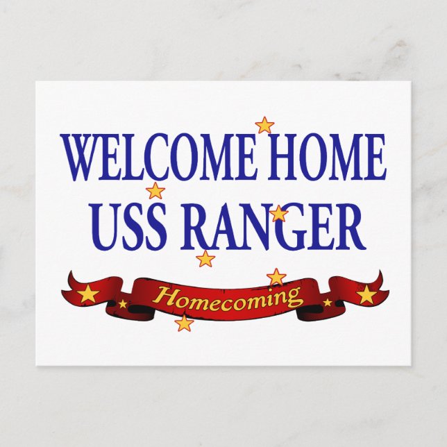 Welcome Zuhause USS Ranger Postkarte (Vorderseite)
