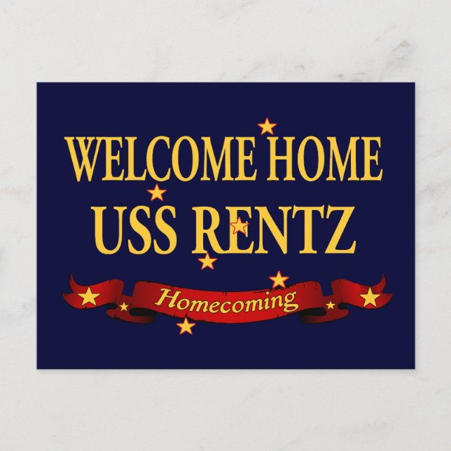 Welcome Zuhause USS Rentz Postkarte (Vorderseite)