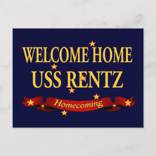Welcome Zuhause USS Rentz Postkarte