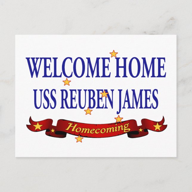 Welcome Zuhause USS Reuben James Postkarte (Vorderseite)