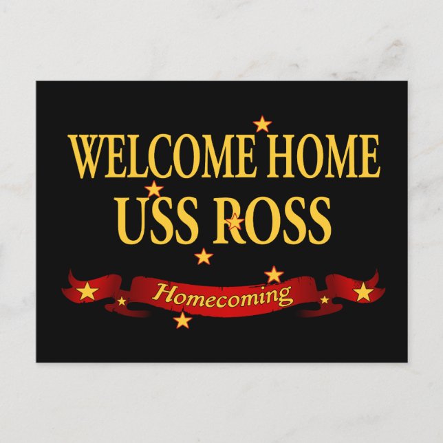 Welcome Zuhause USS Ross Postkarte (Vorderseite)