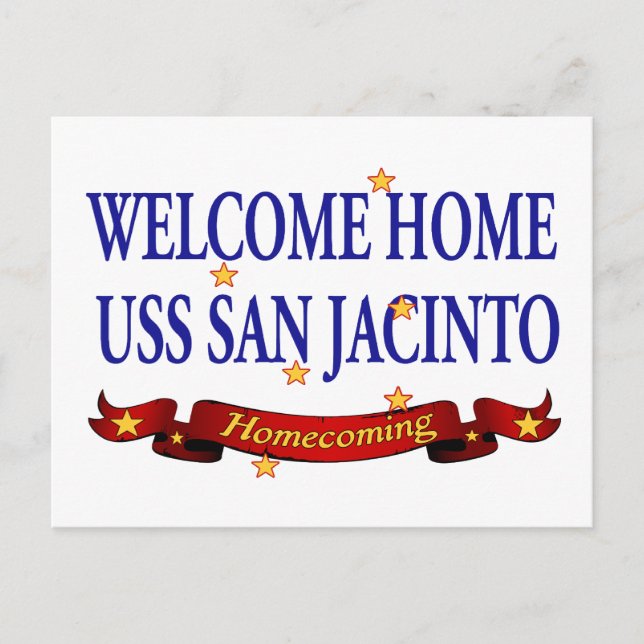 Welcome Zuhause USS San Jacinto Postkarte (Vorderseite)
