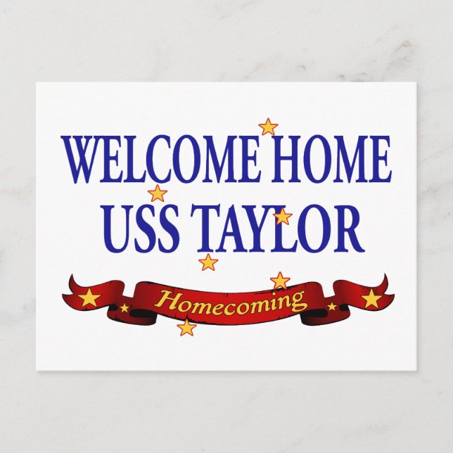 Welcome Zuhause USS Taylor Postkarte (Vorderseite)