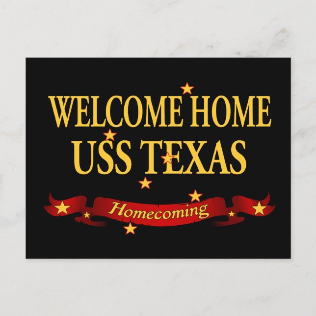 Welcome Zuhause USS Texas Postkarte (Vorderseite)