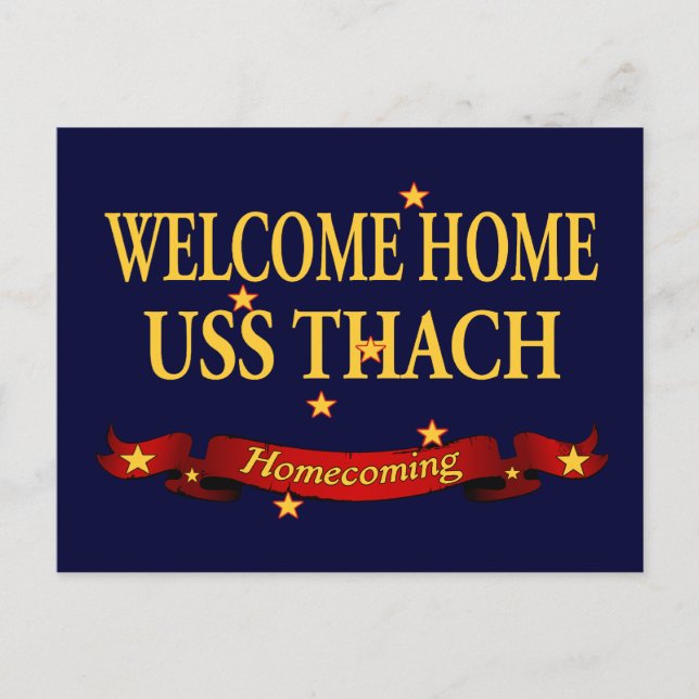Welcome Zuhause USS Thach Postkarte (Vorderseite)