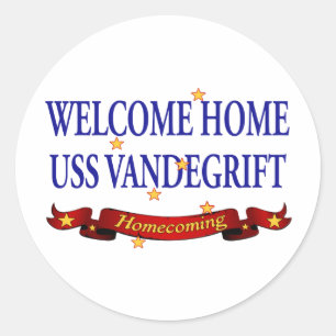 Welcome Zuhause USS Vandegrift Runder Aufkleber