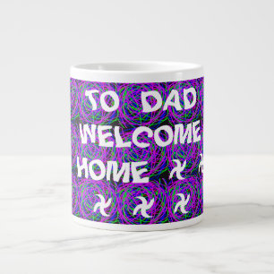 WELCOME ZUHAUSE VATER FARBE LILA GEMISCHT Jumbo-Tasse