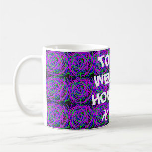 WELCOME ZUHAUSE VATER FARBE LILA GEMISCHT KAFFEETASSE