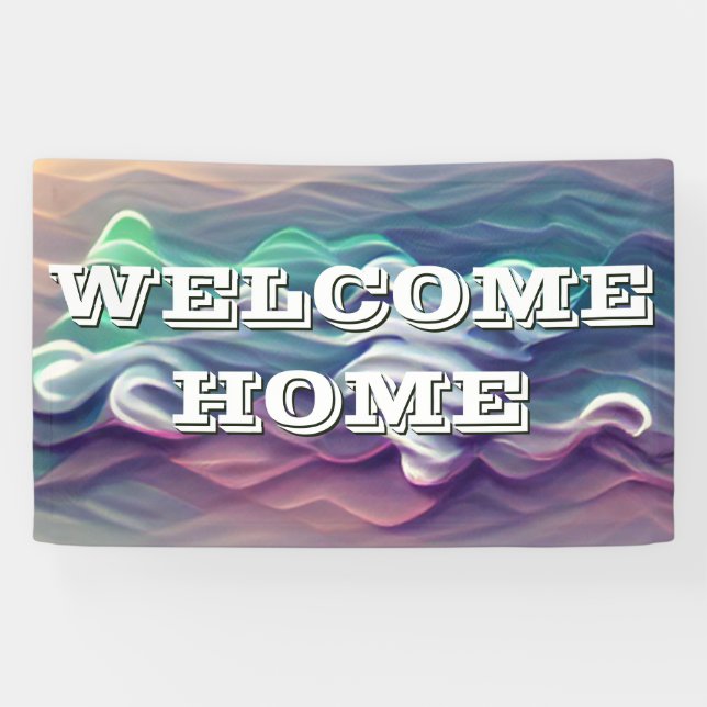 Welcome Zuhause Waves Gradient Banner (Horizontal)