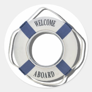 WelcomeAboardLifePreserver071812.png Runder Aufkleber