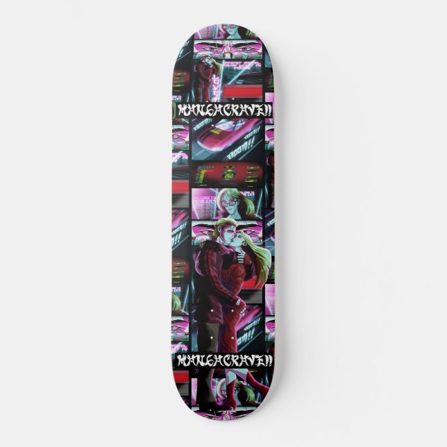 WelcomeToNeonCity_redteam tile_ Skateboard (Vorderseite)