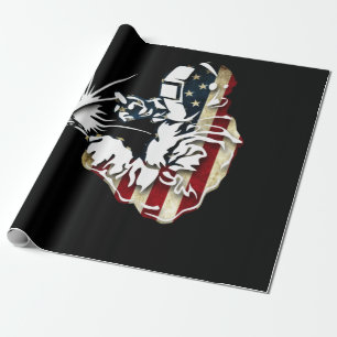 Welder American Flag USA Patriotic Welder Gift Geschenkpapier