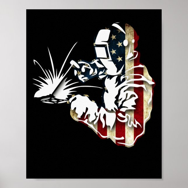 Welder American Flag USA Patriotic Welder Gift Poster (Vorne)