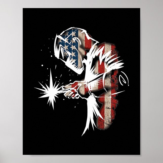 Welder American Flag USA Patriotic Welder Gift Poster (Vorne)