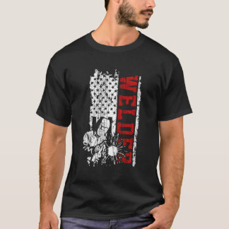 Welder American Flag Vintag Patriotic Welding Gif T-Shirt