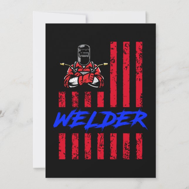 Welder American Flag Welder Welder Job Craft USA G Einladung (Vorderseite)