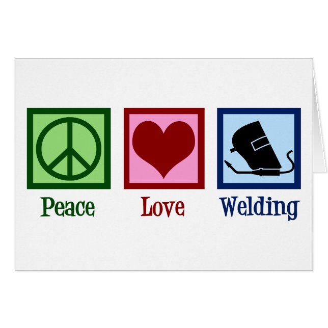 Welder Company Peace Liebe Welding Holiday Card (Vorderseite (Horizontal))